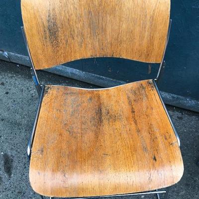 #98 - Mid Century Modern David Rowland 40/4 Bent Plywood Stacking Chairs