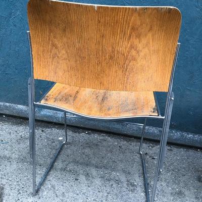 #98 - Mid Century Modern David Rowland 40/4 Bent Plywood Stacking Chairs