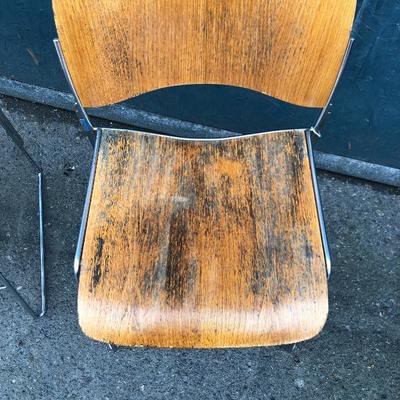 #98 - Mid Century Modern David Rowland 40/4 Bent Plywood Stacking Chairs