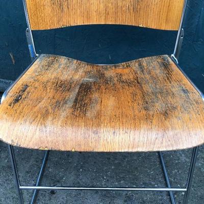 #98 - Mid Century Modern David Rowland 40/4 Bent Plywood Stacking Chairs