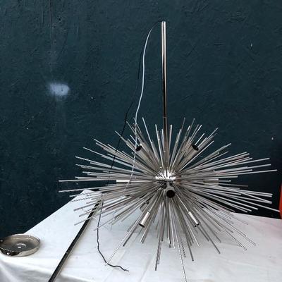 #101 - Mid Century Chrome Starburst Chandelier 