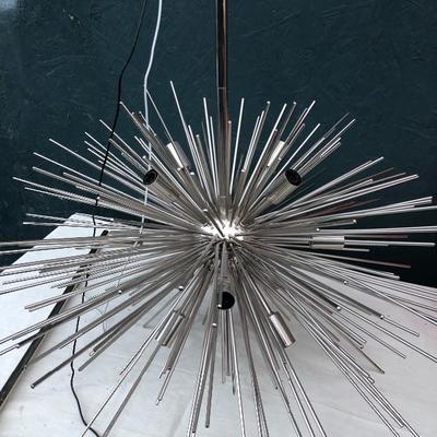 #101 - Mid Century Chrome Starburst Chandelier 