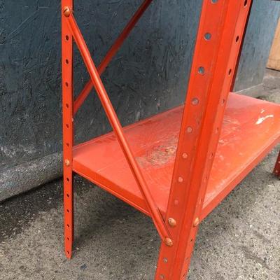 #102 - Orange Industrial Metal Storage Shelf 