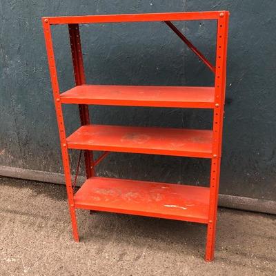 #102 - Orange Industrial Metal Storage Shelf 