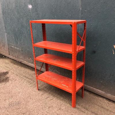 #102 - Orange Industrial Metal Storage Shelf 