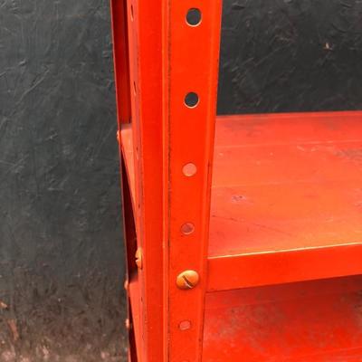 #102 - Orange Industrial Metal Storage Shelf 