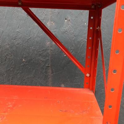 #102 - Orange Industrial Metal Storage Shelf 