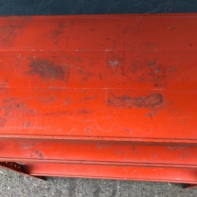 #102 - Orange Industrial Metal Storage Shelf 