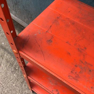#102 - Orange Industrial Metal Storage Shelf 