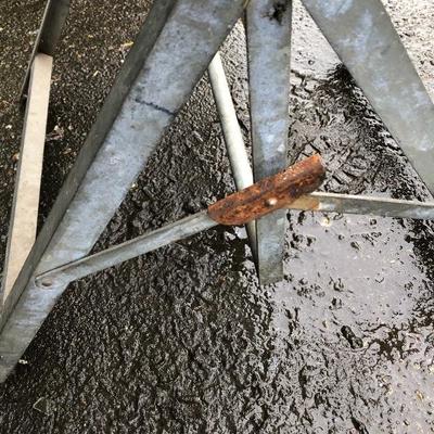 #104 - Vintage Steel Frame "Men Working" A-Frame Sign 