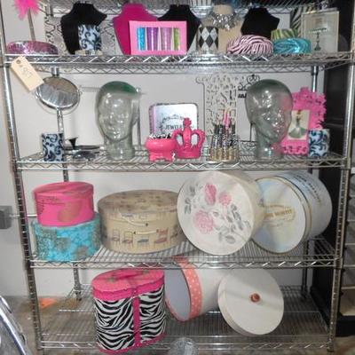 Lot 817  Fashionista Lot w/ Bakers Rack / Lots of Cool Misc. 