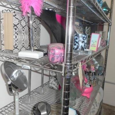 Lot 817  Fashionista Lot w/ Bakers Rack / Lots of Cool Misc. 