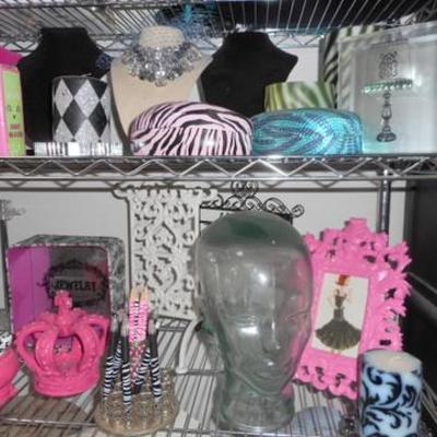 Lot 817  Fashionista Lot w/ Bakers Rack / Lots of Cool Misc. 