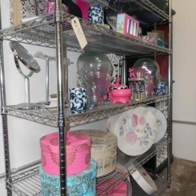 Lot 817  Fashionista Lot w/ Bakers Rack / Lots of Cool Misc. 