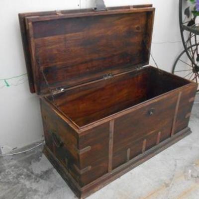 Lot 818 - Solid Wood Trunk - Home Decor or Great Pirates Chest...