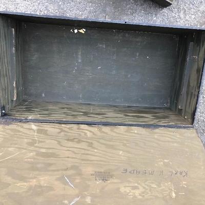 #13 - Vintage Black Painted Wood Trunk with White Writing