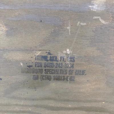 #13 - Vintage Black Painted Wood Trunk with White Writing