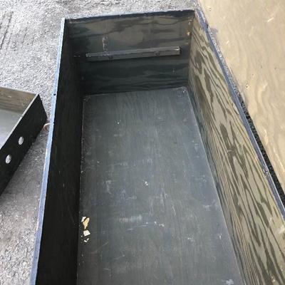 #13 - Vintage Black Painted Wood Trunk with White Writing