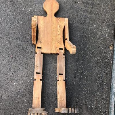 #88 - Vintage Wooden Man with Movable Joints Sculpture Statue
