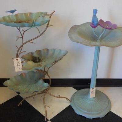 Lot 821 - 2 pc. Garden Lot / Birdbath & Feeder