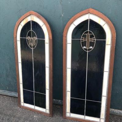 #108 - Pair of Stained Glass Windows 