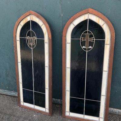 #108 - Pair of Stained Glass Windows 
