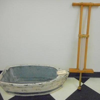 Lot 680 - NICE Lg. Wooden Boat Ice Bucket & & Wooden Pogo Stick