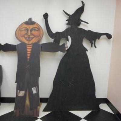 Lot 682 - 2 Large Sized Plywood Halloween Cut Outs