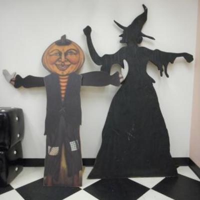 Lot 682 - 2 Large Sized Plywood Halloween Cut Outs