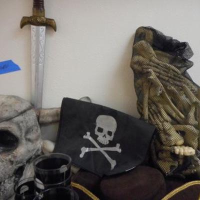 Lot 684 - Pirates Lot of Goodies & Costumes & Props