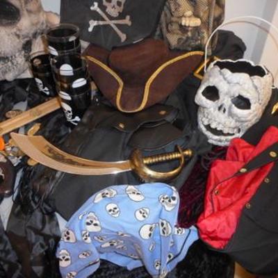 Lot 684 - Pirates Lot of Goodies & Costumes & Props