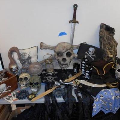Lot 684 - Pirates Lot of Goodies & Costumes & Props