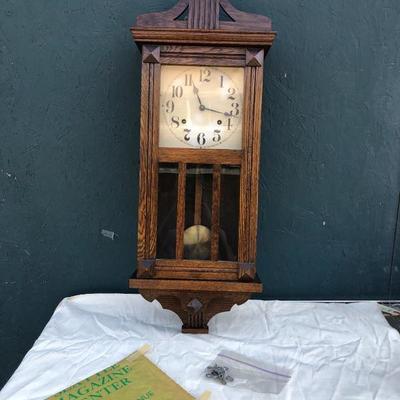 #33 - Vintage Ansonia Eight Day Wall Clock w/ Cathedral Gong