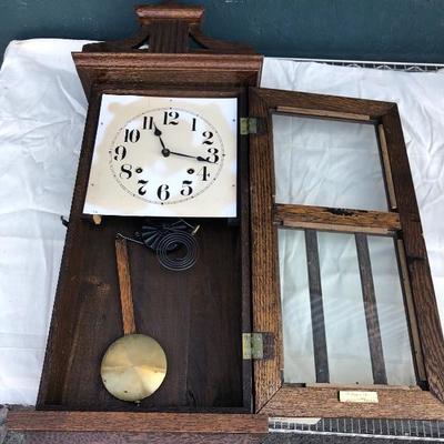 #33 - Vintage Ansonia Eight Day Wall Clock w/ Cathedral Gong