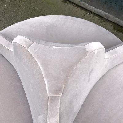#89 - Vintage Lavender Velvet Round Conversation Couch