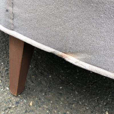 #89 - Vintage Lavender Velvet Round Conversation Couch