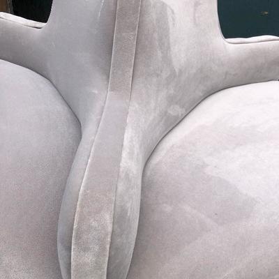 #89 - Vintage Lavender Velvet Round Conversation Couch