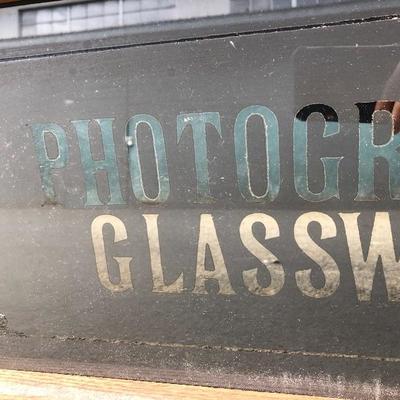 #68 - Vintage Photographic Glassworks Framed Glass Sign