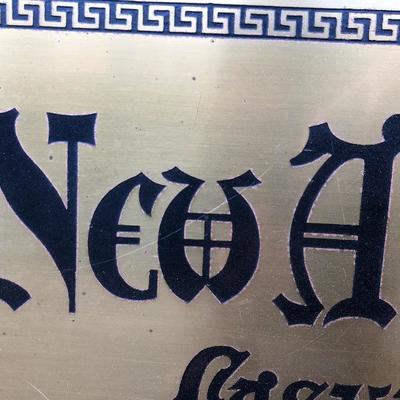 #67 - Vintage New Amsterdam Casualty Company Framed Brass Sign 