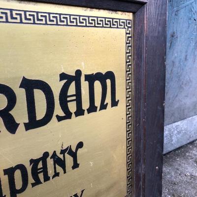 #67 - Vintage New Amsterdam Casualty Company Framed Brass Sign 