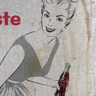 #115 - Vintage 1950's Coca-Cola Double-Sided Cardboard Sign