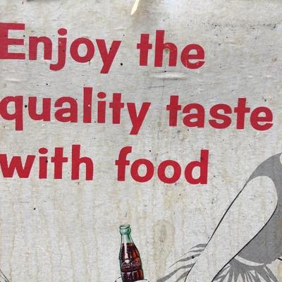 #115 - Vintage 1950's Coca-Cola Double-Sided Cardboard Sign
