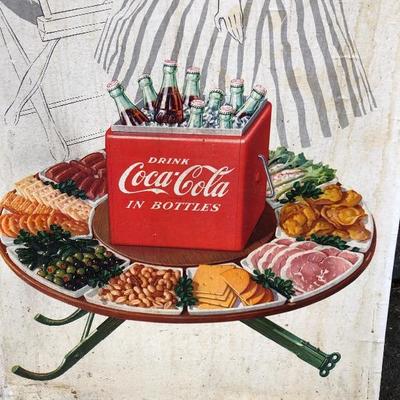 #115 - Vintage 1950's Coca-Cola Double-Sided Cardboard Sign