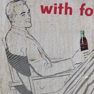 #115 - Vintage 1950's Coca-Cola Double-Sided Cardboard Sign