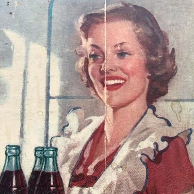 #115 - Vintage 1950's Coca-Cola Double-Sided Cardboard Sign
