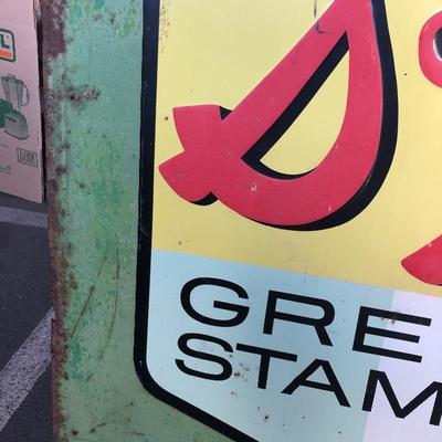 #116 - Vintage Large S&H â€œWe Give Green Stampsâ€ Collectable Metal Sign