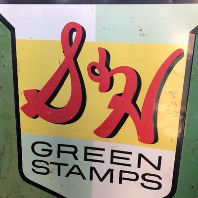 #116 - Vintage Large S&H â€œWe Give Green Stampsâ€ Collectable Metal Sign