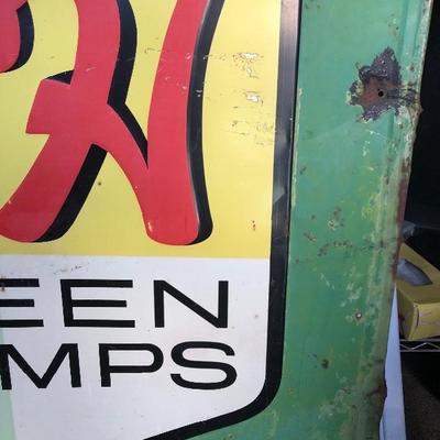 #116 - Vintage Large S&H â€œWe Give Green Stampsâ€ Collectable Metal Sign