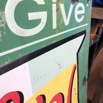 #116 - Vintage Large S&H â€œWe Give Green Stampsâ€ Collectable Metal Sign