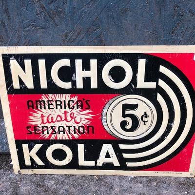 #69 - Vintage Nichol Kola Collectible Metal Sign